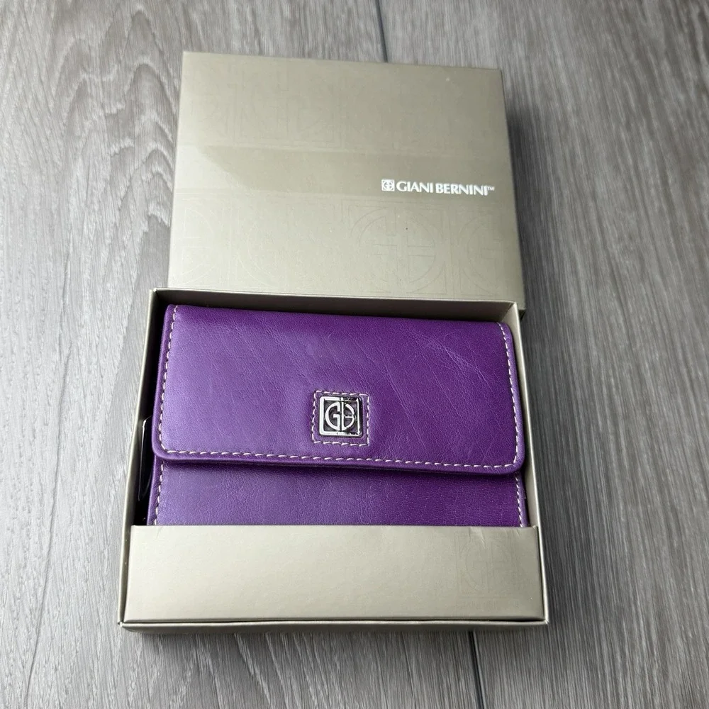 Giani Bernini Women's Genuine Leather Wallet Violet Purple 5